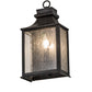 Meyda Lighting Bastille 7" Blackwash Wall Sconce With Clear Seeded Shade Glass