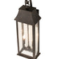 Meyda Lighting Bastille 8" 2-Light Gilded Tobacco Lantern Wall Sconce With Clear Seeded Shade Glass