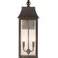 Meyda Lighting Bastille 8" 2-Light Gilded Tobacco Lantern Wall Sconce With Clear Seeded Shade Glass