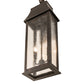 Meyda Lighting Bastille 8" 2-Light Gilded Tobacco Lantern Wall Sconce With Clear Seeded Shade Glass