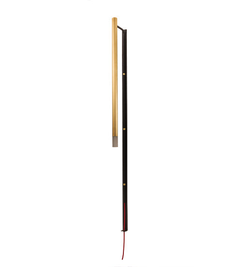 Meyda Lighting Bastone 2" Flat Black & Natural Brass Wall Sconce With White Contrail Mist Idalight Shade