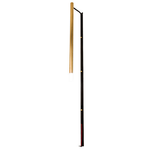 Meyda Lighting Bastone 2" Flat Black & Natural Brass Wall Sconce With White Contrail Mist Idalight Shade
