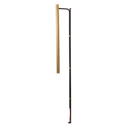 Meyda Lighting Bastone 2" Flat Black & Natural Brass Wall Sconce With White Contrail Mist Idalight Shade