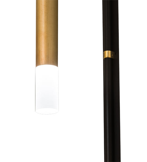 Meyda Lighting Bastone 2" Flat Black & Natural Brass Wall Sconce With White Contrail Mist Idalight Shade