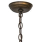 Meyda Lighting Battling Bucks 22" 2-Light Antique Copper Pendant Light With Silver Mica Shade Glass