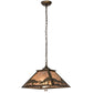 Meyda Lighting Battling Bucks 22" 2-Light Antique Copper Pendant Light With Silver Mica Shade Glass