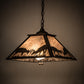 Meyda Lighting Battling Bucks 22" 2-Light Antique Copper Pendant Light With Silver Mica Shade Glass