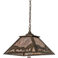Meyda Lighting Battling Bucks 22" 2-Light Antique Copper Pendant Light With Silver Mica Shade Glass