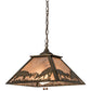 Meyda Lighting Battling Bucks 22" 2-Light Antique Copper Pendant Light With Silver Mica Shade Glass