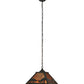 Meyda Lighting Battling Bucks 22" 2-Light Timeless Bronze Pendant Light With Amber Mica Shade Glass