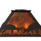 Meyda Lighting Battling Bucks 22" 2-Light Timeless Bronze Pendant Light With Amber Mica Shade Glass