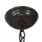 Meyda Lighting Battling Bucks 22" 2-Light Timeless Bronze Pendant Light With Amber Mica Shade Glass