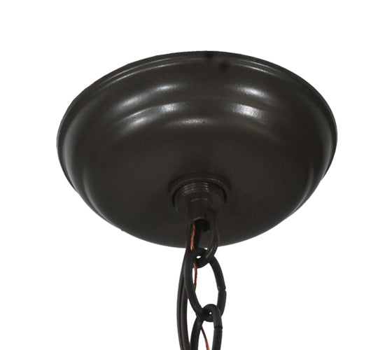 Meyda Lighting Battling Bucks 22" 2-Light Timeless Bronze Pendant Light With Amber Mica Shade Glass