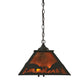 Meyda Lighting Battling Bucks 22" 2-Light Timeless Bronze Pendant Light With Amber Mica Shade Glass