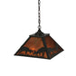 Meyda Lighting Battling Bucks 22" 2-Light Timeless Bronze Pendant Light With Amber Mica Shade Glass