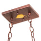 Meyda Lighting Battling Bucks 33" 6-Light Distressed Rust Island Pendant Light With Amber Mica Shade Glass
