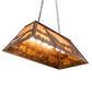 Meyda Lighting Battling Bucks 33" 6-Light Distressed Rust Island Pendant Light With Amber Mica Shade Glass