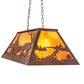 Meyda Lighting Battling Bucks 33" 6-Light Distressed Rust Island Pendant Light With Amber Mica Shade Glass