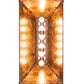 Meyda Lighting Battling Bucks 33" 6-Light Distressed Rust Island Pendant Light With Amber Mica Shade Glass