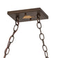 Meyda Lighting Battling Bucks 48" 6-Light Antique Copper Island Pendant Light With Silver Mica Shade Glass