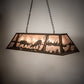 Meyda Lighting Battling Bucks 48" 6-Light Antique Copper Island Pendant Light With Silver Mica Shade Glass