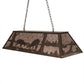 Meyda Lighting Battling Bucks 48" 6-Light Antique Copper Island Pendant Light With Silver Mica Shade Glass