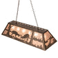 Meyda Lighting Battling Bucks 48" 6-Light Antique Copper Island Pendant Light With Silver Mica Shade Glass