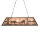 Meyda Lighting Battling Bucks 48" 6-Light Antique Copper Island Pendant Light With Silver Mica Shade Glass