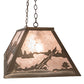 Meyda Lighting Battling Bucks 48" 6-Light Antique Copper Island Pendant Light With Silver Mica Shade Glass