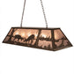 Meyda Lighting Battling Bucks 48" 6-Light Antique Copper Island Pendant Light With Silver Mica Shade Glass
