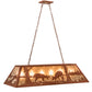 Meyda Lighting Battling Bucks 48" 6-Light Rust Island Pendant Light With Silver Mica Shade Glass