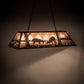 Meyda Lighting Battling Bucks 48" 6-Light Rust Island Pendant Light With Silver Mica Shade Glass