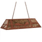 Meyda Lighting Battling Bucks 48" 6-Light Rust Island Pendant Light With Silver Mica Shade Glass