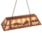 Meyda Lighting Battling Bucks 48" 6-Light Rust Island Pendant Light With Silver Mica Shade Glass
