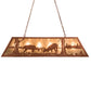 Meyda Lighting Battling Bucks 48" 6-Light Rust Island Pendant Light With Silver Mica Shade Glass