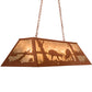 Meyda Lighting Battling Bucks 48" 6-Light Rust Island Pendant Light With Silver Mica Shade Glass