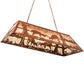 Meyda Lighting Battling Bucks 48" 6-Light Rust Island Pendant Light With Silver Mica Shade Glass