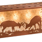 Meyda Lighting Battling Bucks 48" 6-Light Rust Island Pendant Light With Silver Mica Shade Glass