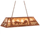 Meyda Lighting Battling Bucks 48" 6-Light Rust Island Pendant Light With Silver Mica Shade Glass