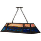 Meyda Lighting Battling Bucks 48" 9-Light Dark Roast Island Pendant Light With Orange & Blue Green Art Shade Glass