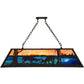 Meyda Lighting Battling Bucks 48" 9-Light Dark Roast Island Pendant Light With Orange & Blue Green Art Shade Glass