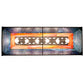 Meyda Lighting Battling Bucks 48" 9-Light Dark Roast Island Pendant Light With Orange & Blue Green Art Shade Glass