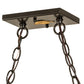 Meyda Lighting Battling Buffalo 48" 6-Light Timeless Bronze Island Pendant Light With Amber Mica Shade Glass