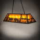 Meyda Lighting Battling Buffalo 48" 6-Light Timeless Bronze Island Pendant Light With Amber Mica Shade Glass