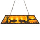 Meyda Lighting Battling Buffalo 48" 6-Light Timeless Bronze Island Pendant Light With Amber Mica Shade Glass