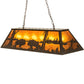 Meyda Lighting Battling Buffalo 48" 6-Light Timeless Bronze Island Pendant Light With Amber Mica Shade Glass