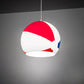 Meyda Lighting Beach Ball 12" White Pendant Light With Multi-Colored Shade