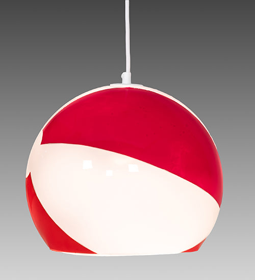 Meyda Lighting Beach Ball 12" White Pendant Light With Multi-Colored Shade
