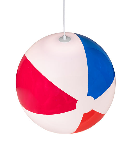 Meyda Lighting Beach Ball 18" White Pendant Light With Multi-Colored Shade
