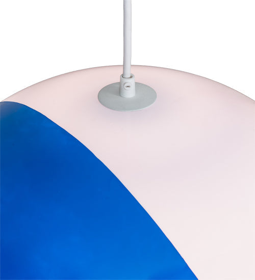 Meyda Lighting Beach Ball 18" White Pendant Light With Multi-Colored Shade